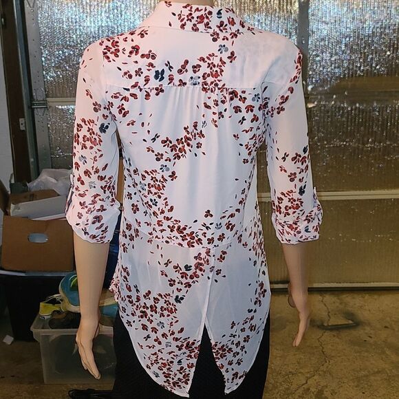 Candies Light Pink Long Sleeve Floral Button Up - Picture 4 of 8